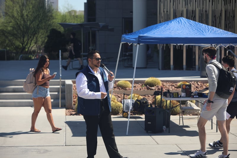 Joey Charafi on the campaign trail