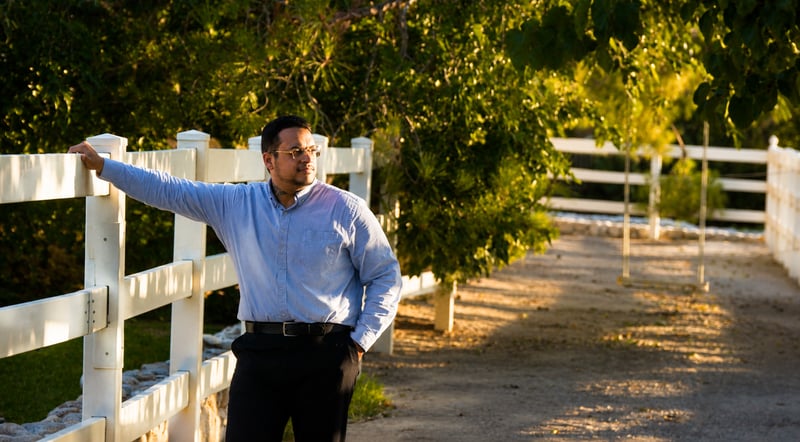 Joey Charafi outdoors in Clark County